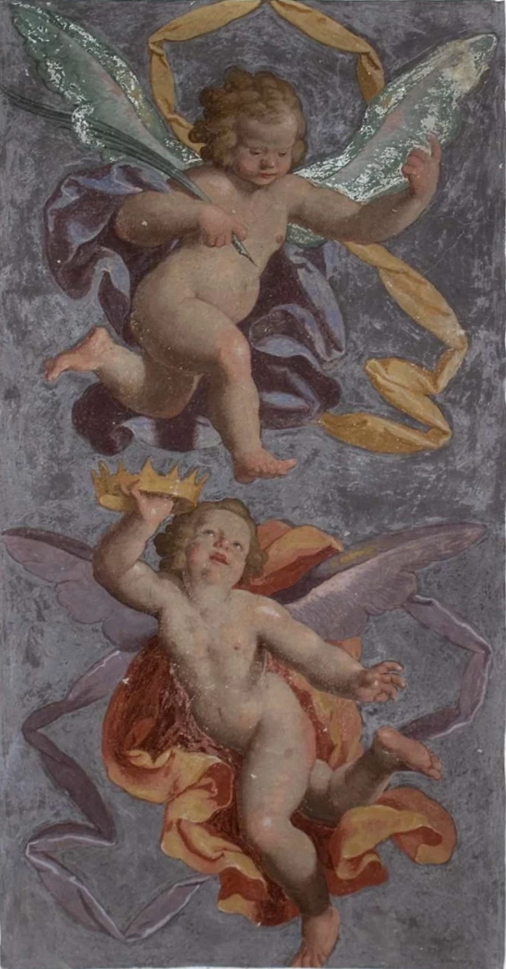 Angeli con corona e palma del martirio